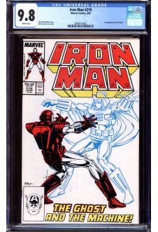 IRON MAN #219 CGC 9.8 WHITE PAGES front cover