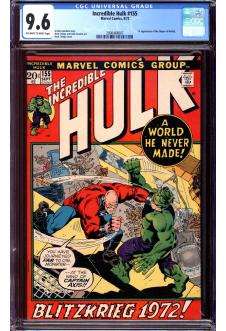 INCREDIBLE HULK #155 CGC 9.6 OW/WH PAGES front cover