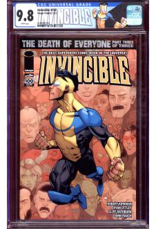 INVINCIBLE #100 CGC 9.8 WHITE PAGES front cover