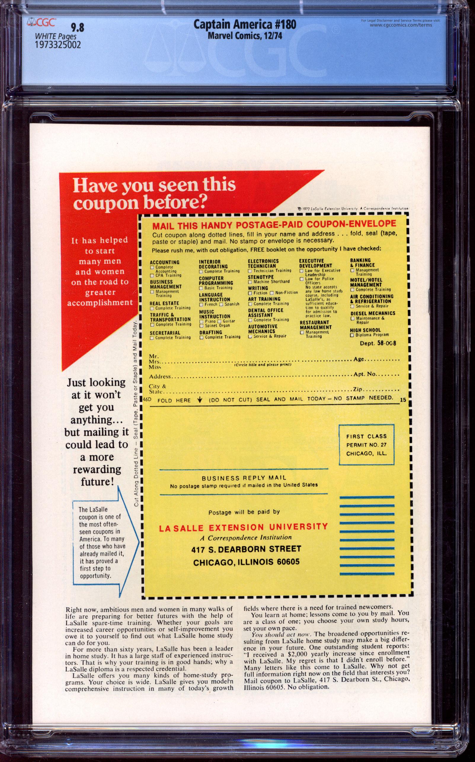 CAPTAIN AMERICA Back Cover