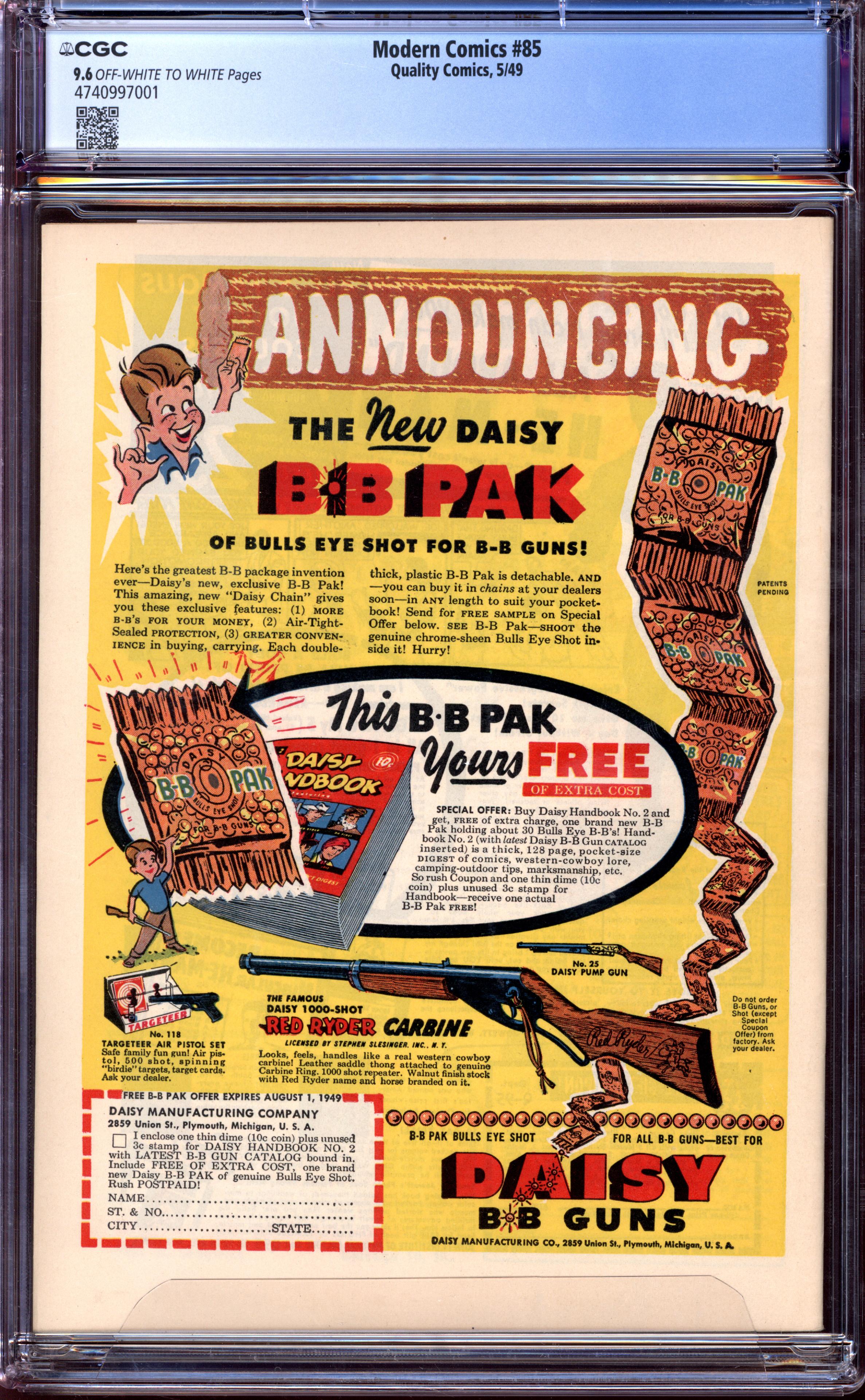 MODERN COMICS Back Cover