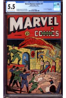MARVEL MYSTERY COMICS #37 CGC 5.5 CR/OW PAGES front cover