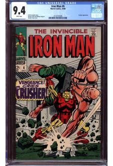IRON MAN #6 CGC 9.4 WHITE PAGES front cover