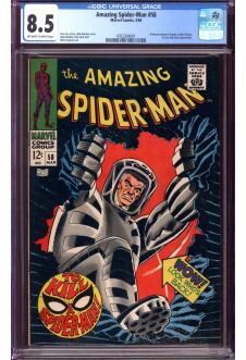 AMAZING SPIDER-MAN #58 CGC 8.5 OW/WH PAGES front cover