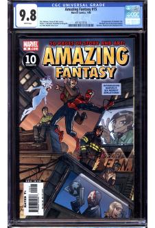 AMAZING FANTASY #15 CGC 9.8 WHITE PAGES front cover