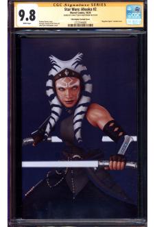 STAR WARS: AHSOKA #2 CGC 9.8 WHITE PAGES front cover