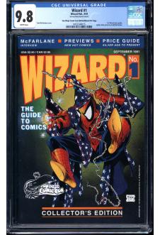 WIZARD #1 CGC 9.8 WHITE PAGES front cover