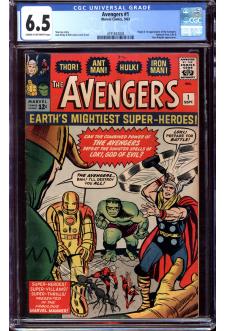 AVENGERS #1 CGC 6.5 CR/OW PAGES front cover