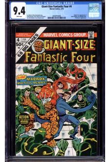 GIANT-SIZE FANTASTIC FOUR #4 CGC 9.4 WHITE PAGES front cover
