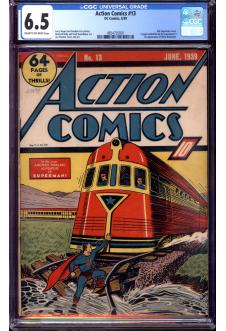 ACTION COMICS #13 CGC 6.5 CR/OW PAGES front cover