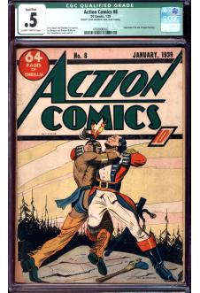 ACTION COMICS #8 CGC 0.5 SB PAGES Q front cover