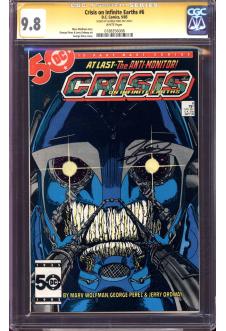 CRISIS ON INFINITE EARTHS #6 CGC 9.8 WHITE PAGES front cover