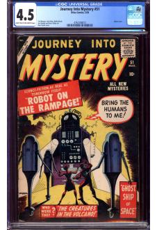 JOURNEY INTO MYSTERY #51 CGC 4.5 LT/OW PAGES front cover