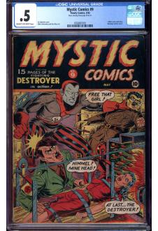 MYSTIC COMICS #9 CGC 0.5 CR/OW PAGES front cover