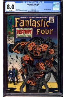 FANTASTIC FOUR #68 CGC 8.0 WHITE PAGES front cover