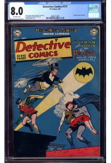 DETECTIVE COMICS #171 CGC 8.0 OW PAGES front cover