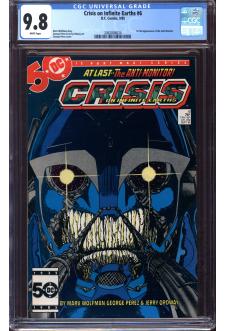 CRISIS ON INFINITE EARTHS #6 CGC 9.8 WHITE PAGES front cover