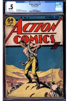 ACTION COMICS #5 CGC 0.5 OW PAGES front cover