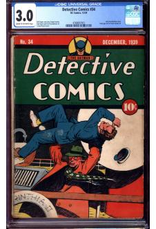 DETECTIVE COMICS #34 CGC 3.0 CR/OW PAGES front cover