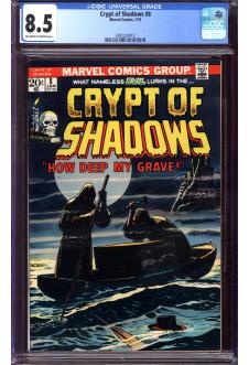 CRYPT OF SHADOWS #8 CGC 8.5 OW/WH PAGES front cover