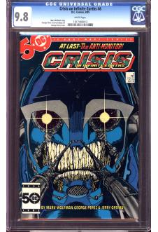 CRISIS ON INFINITE EARTHS #6 CGC 9.8 WHITE PAGES front cover