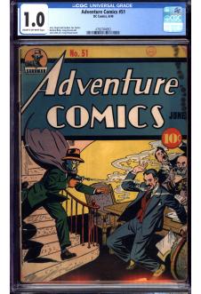 ADVENTURE COMICS #51 CGC 1.0 CR/OW PAGES front cover