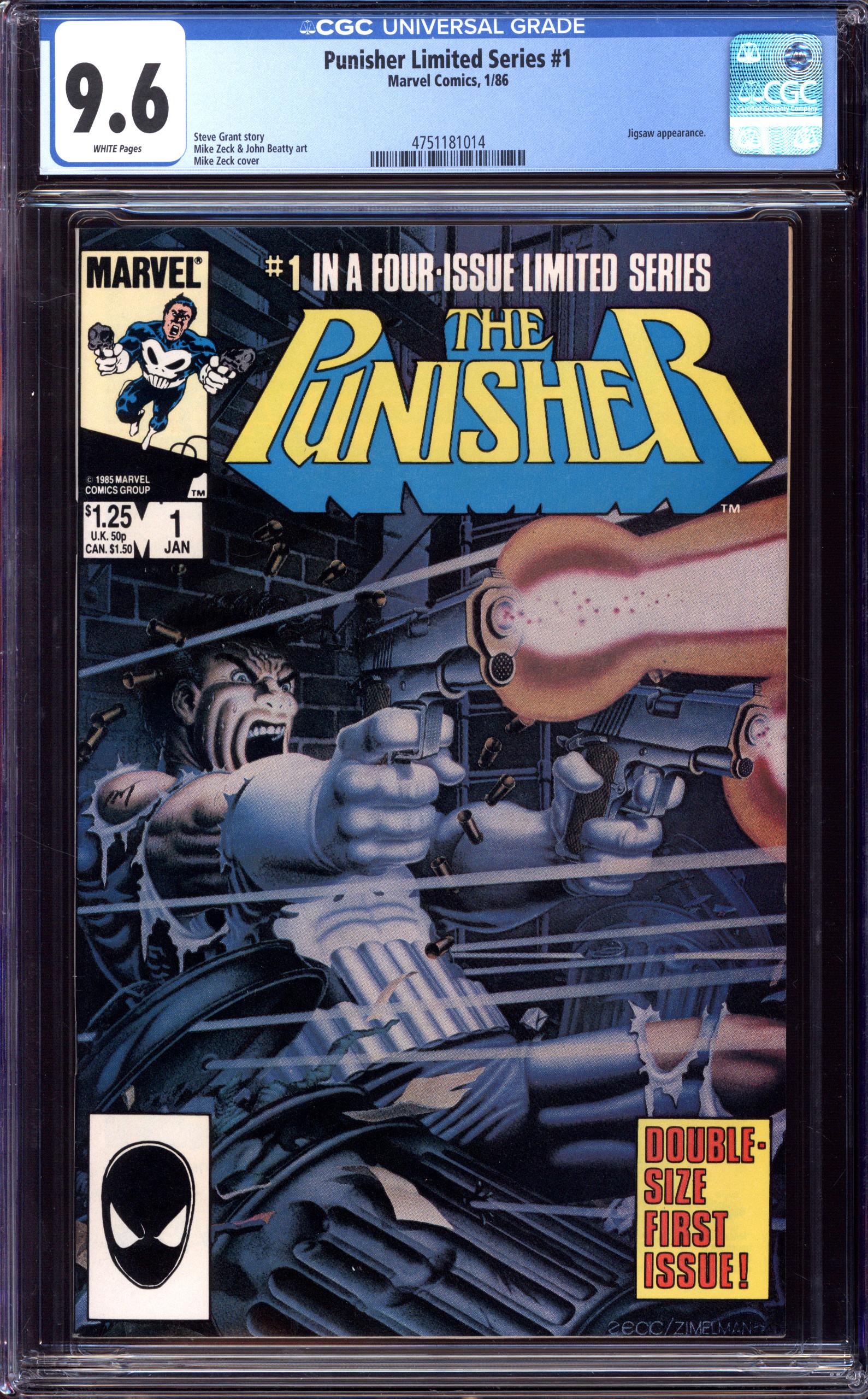 アメコミリーフ Punisher Limited Series #1 CGC PUNISHER LIMITED SERIES #1 CGC 9.6 WHITE PAGES | Reece's Rare Comics