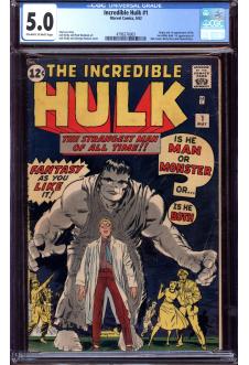 INCREDIBLE HULK #1 CGC 5.0 OW/WH PAGES front cover