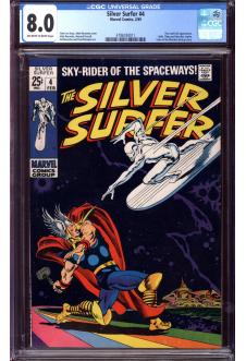 SILVER SURFER #4 CGC 8.0 OW/WH PAGES front cover