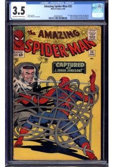 AMAZING SPIDER-MAN #25 CGC 3.5 OW/WH PAGES front cover