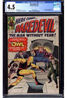 DAREDEVIL #3 CGC 4.5 OW/WH PAGES front cover