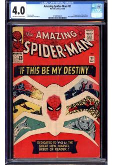 AMAZING SPIDER-MAN #31 CGC 4.0 OW/WH PAGES front cover