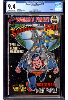 WORLD'S FINEST COMICS #208 CGC 9.4 OW/WH PAGES front cover