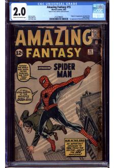 AMAZING FANTASY #15 CGC 2.0 CR/OW PAGES front cover