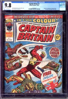 CAPTAIN BRITAIN #1 CGC 9.8 WHITE PAGES front cover