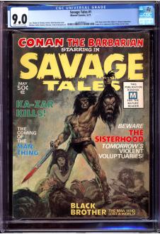 SAVAGE TALES #1 CGC 9.0 CR/OW PAGES front cover
