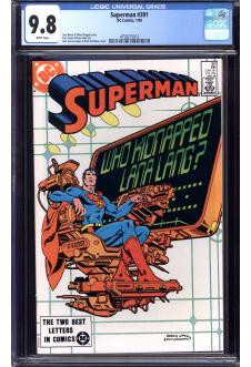 SUPERMAN #391 CGC 9.8 WHITE PAGES front cover