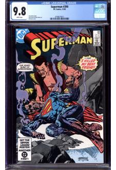 SUPERMAN #390 CGC 9.8 WHITE PAGES front cover
