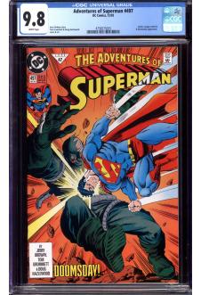 ADVENTURES OF SUPERMAN #497 CGC 9.8 WHITE PAGES front cover