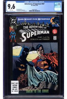 ADVENTURES OF SUPERMAN #467 CGC 9.6 WHITE PAGES front cover