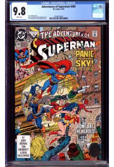 ADVENTURES OF SUPERMAN #489 CGC 9.8 WHITE PAGES front cover