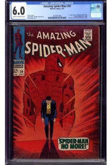 AMAZING SPIDER-MAN #50 CGC 6.0 CR/OW PAGES front cover