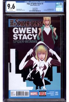 EDGE OF SPIDER-VERSE #2 CGC 9.6 WHITE PAGES 2ND PRINT front cover