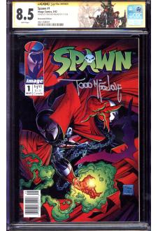 SPAWN #1 CGC 8.5 WHITE PAGES front cover