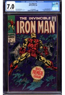 IRON MAN #1 CGC 7.0 OW/WH PAGES front cover
