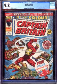 CAPTAIN BRITAIN #1 CGC 9.8 WHITE PAGES front cover