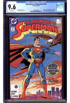 ADVENTURES OF SUPERMAN #424 CGC 9.6 WHITE PAGES front cover