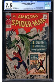 AMAZING SPIDER-MAN #2 CGC 7.5 OW/WH PAGES front cover