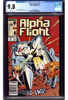ALPHA FLIGHT #73 CGC 9.8 WHITE PAGES front cover