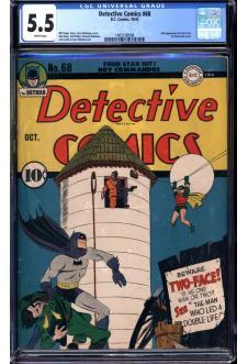 DETECTIVE COMICS #68 CGC 5.5 WHITE PAGES front cover